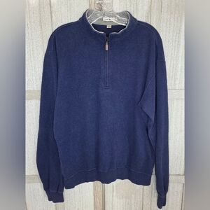 Peter Millar Mens 1/4 Zip Pullover Sweater Size S Navy Blue